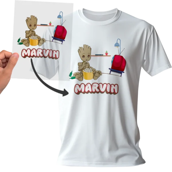 Film DTF Groot design Popcornivore